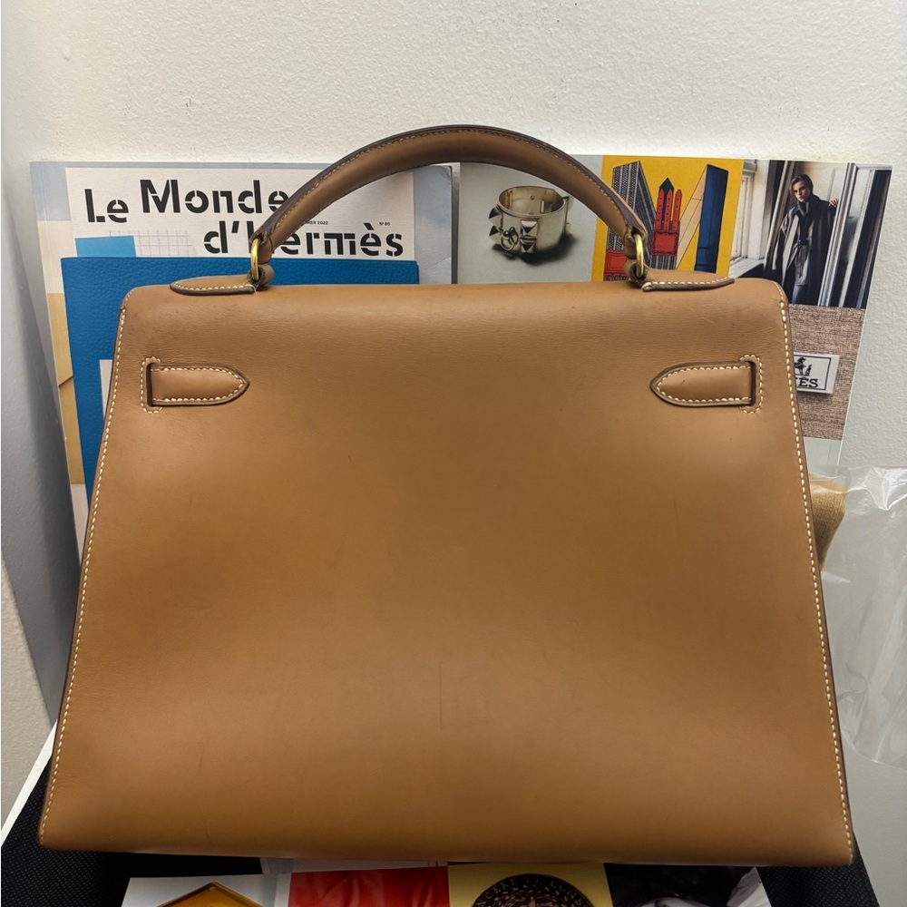 Hermes box calf sellier 32cm Natural Kelly - Picture 3 of 12